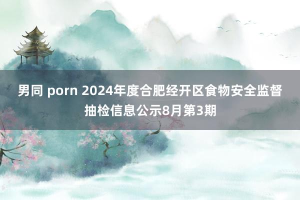 男同 porn 2024年度合肥经开区食物安全监督抽检信息公示8月第3期