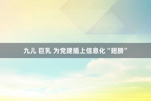 九儿 巨乳 为党建插上信息化“翅膀”