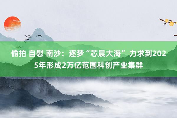 偷拍 自慰 南沙：逐梦“芯晨大海” 力求到2025年形成2万亿范围科创产业集群