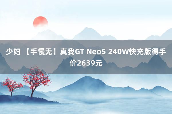 少妇 【手慢无】真我GT Neo5 240W快充版得手价2639元