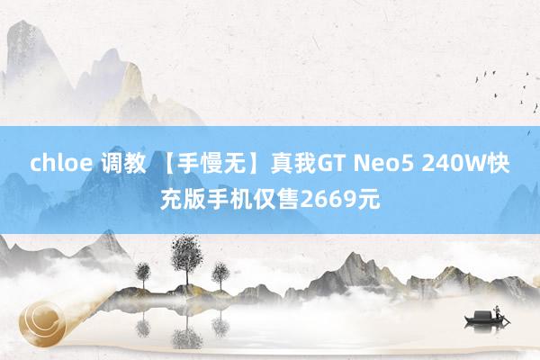 chloe 调教 【手慢无】真我GT Neo5 240W快充版手机仅售2669元