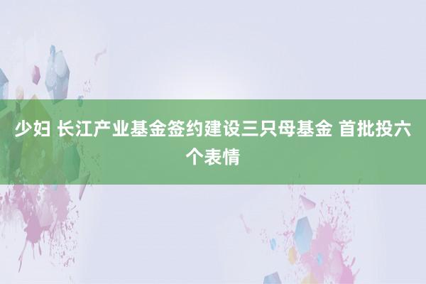 少妇 长江产业基金签约建设三只母基金 首批投六个表情