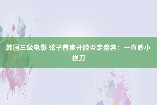 韩国三级电影 弦子首度开腔否定整容：一直眇小挨刀