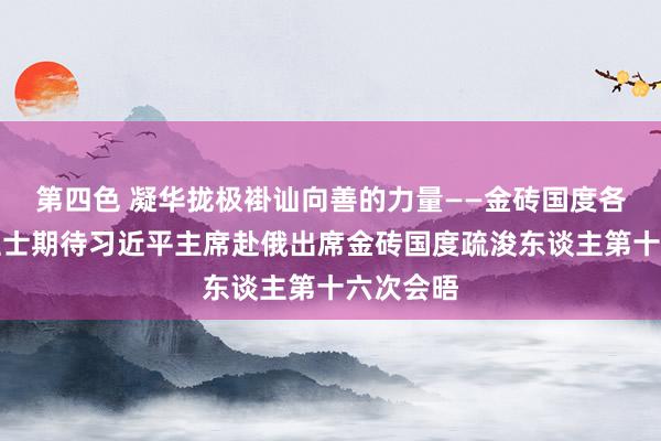 第四色 凝华拢极褂讪向善的力量——金砖国度各界东谈主士期待习近平主席赴俄出席金砖国度疏浚东谈主第十六次会晤