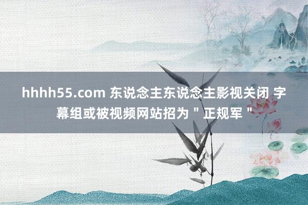 hhhh55.com 东说念主东说念主影视关闭 字幕组或被视频网站招为＂正规军＂