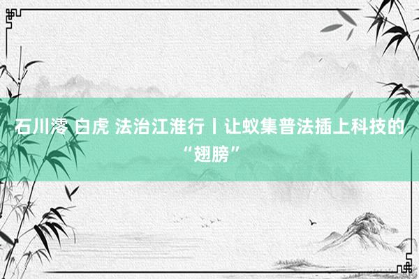 石川澪 白虎 法治江淮行丨让蚁集普法插上科技的“翅膀”