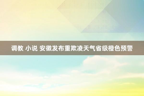 调教 小说 安徽发布重欺凌天气省级橙色预警