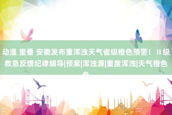 动漫 里番 安徽发布重浑浊天气省级橙色预警！Ⅱ级救急反馈纪律辅导|预案|浑浊源|重度浑浊|天气橙色